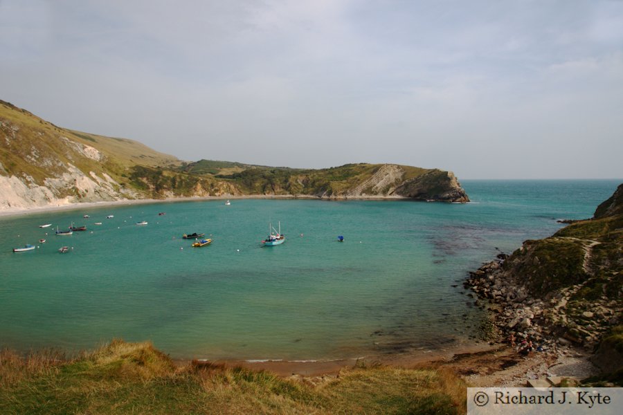 Lulworth Cove, looking east from the cliffs, Dorset
