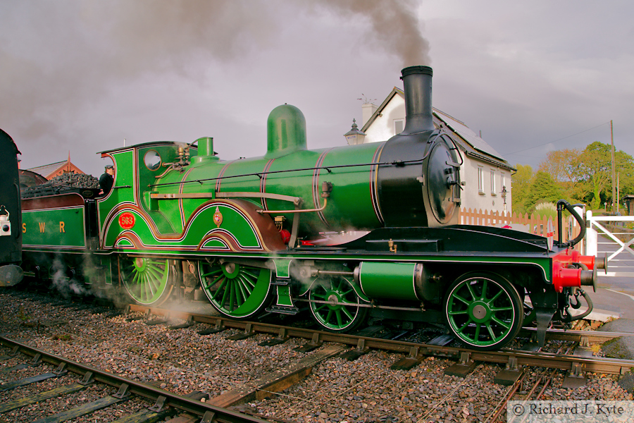 SR/LSWR T3 Class no. 563 departs Williton, West Somerset Autumn Steam Gala 2025