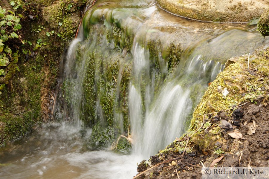 Waterfall, Upper Stream Garden, Hidcote Manor Garden, Gloucestershire