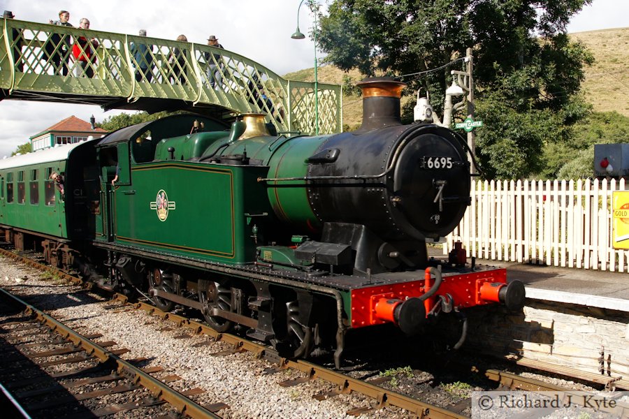 GWR 56XX class no. 6695 at Corfe Castle, Swanage Railway