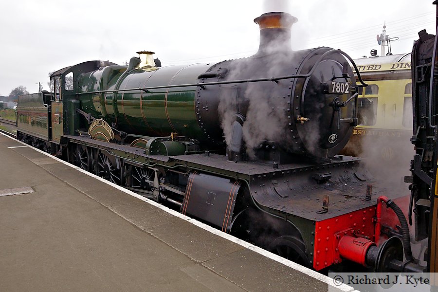 GWR "Manor" class no. 7802 "Bradley Manor" at Kidderminster, Severn Valley Railway