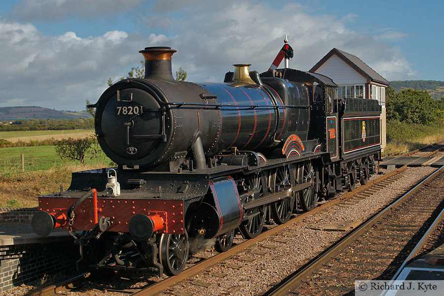 GWR "Manor" class no. 7820 "Dinmore Manor" at Cheltenham Racecourse, Gloucestershire Warwickshire Railway