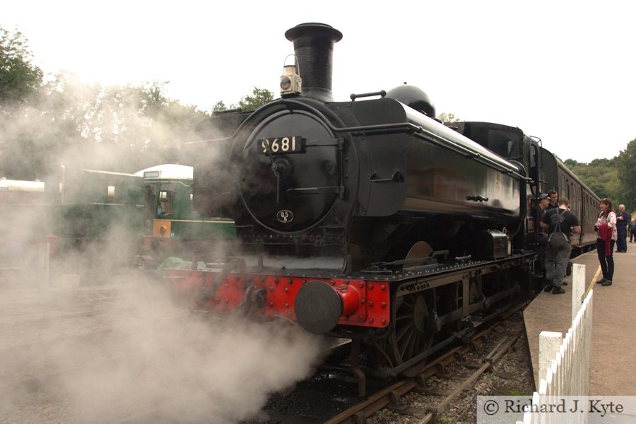 GWR 8750 class no. 9681 simmers at Norchard, Dean Forest Railway