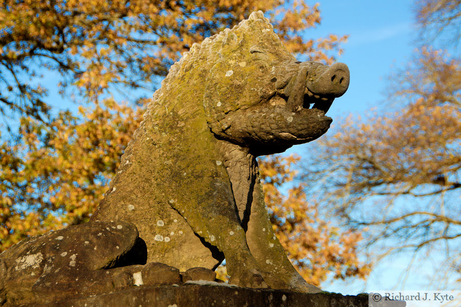 Wild Boar Sculpture, Main Gates, Charlecote Park, Warwickshire