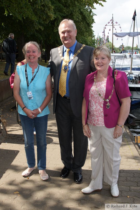 Cathy Evans, Mayor Jim Bulman and Patricia Bulman, Evesham River Festival 2011