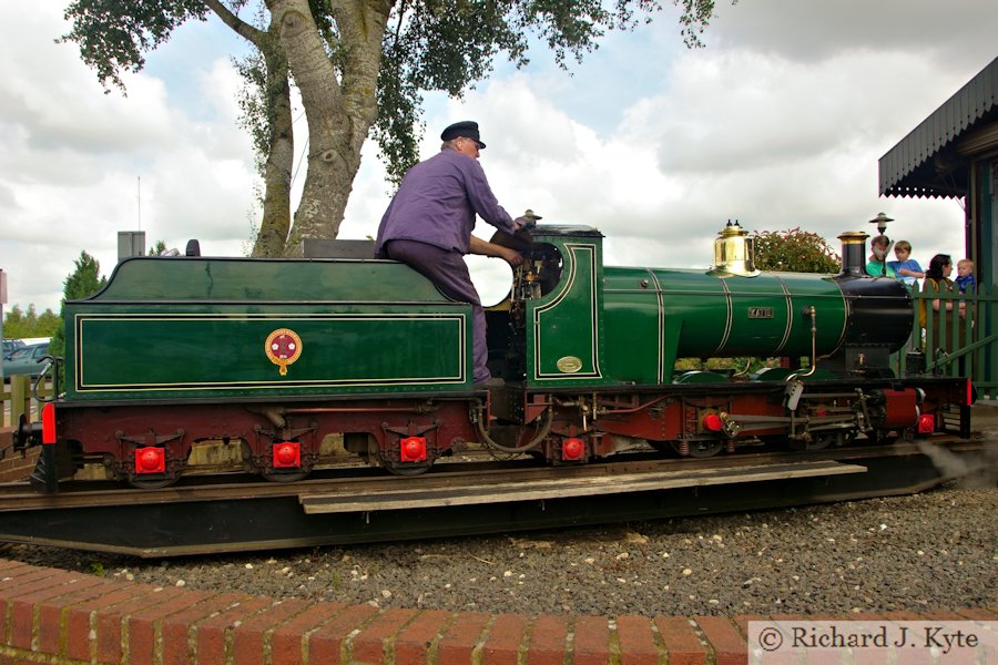 Kirklees Light Railway "Katie" on Twyford Turntable, Evesham Vale Light Railway Gala 2019