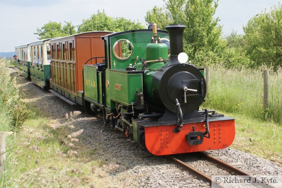 "St Egwin" on route to Country Park Halt, Evesham Vale Light Railway