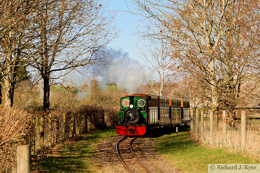 "St Egwin" heads for Country Park Halt, Evesham Vale Light Railway