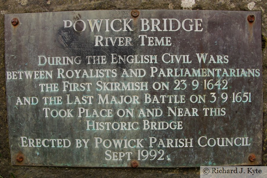 Plaque, Powick Bridge, Worcestershire
