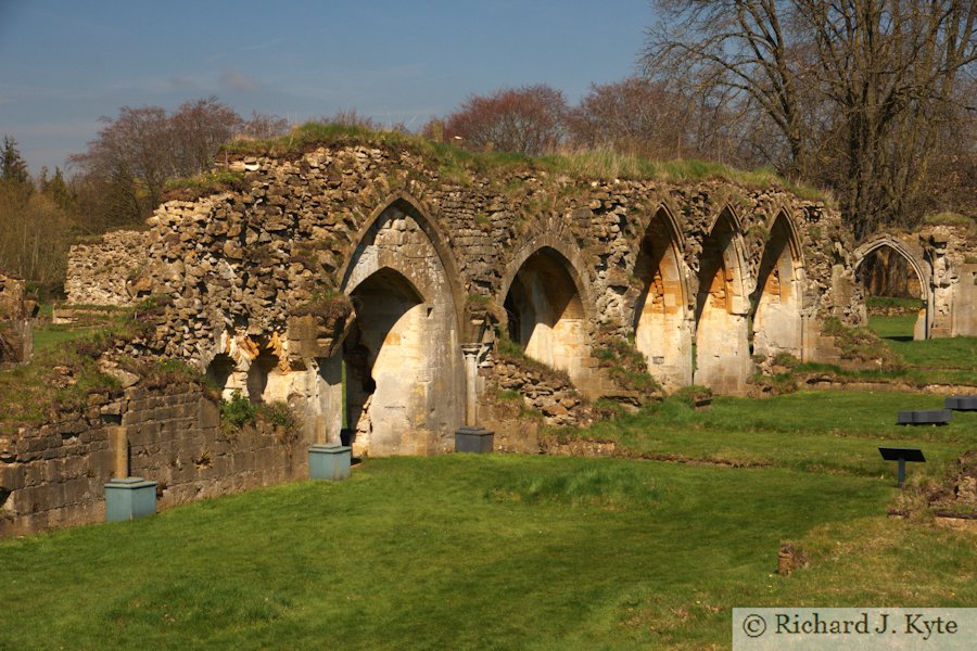 The east wall of the cloister, Hailes Abbey, Gloucestershire