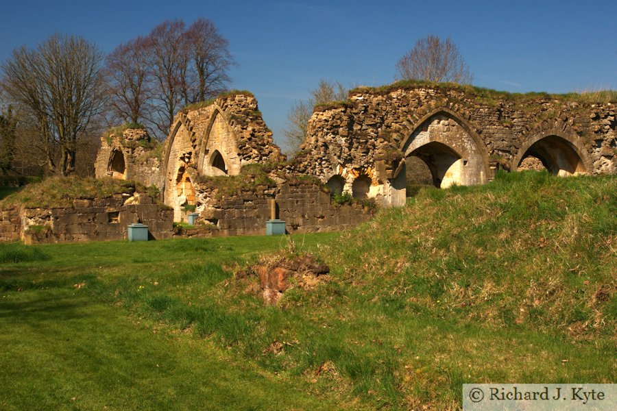 The southeast corner of the Cloister, Hailes Abbey, Gloucestershire
