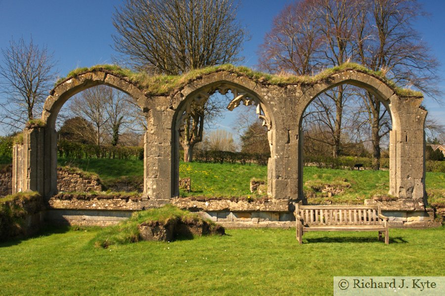 The southwest corner of the cloister, Hailes Abbey, Gloucestershire