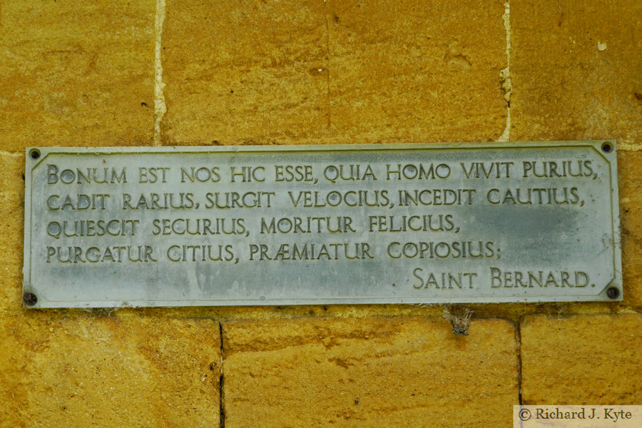 Plaque, North Cloister Wall, Hailes Abbey, Gloucestershire