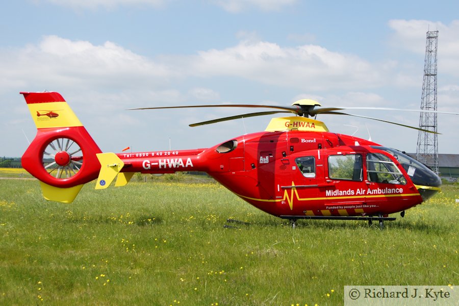 Eurocopter EC-135T-2 (G-HWAA) - Midlands Air Ambulance Helicopter, Throckmorton Airshow 2013