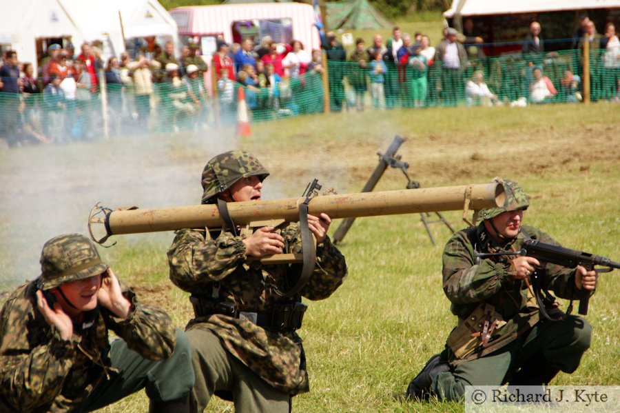 German Troops fire recoiless rifle, The Battle, Wartime in the Vale 2015