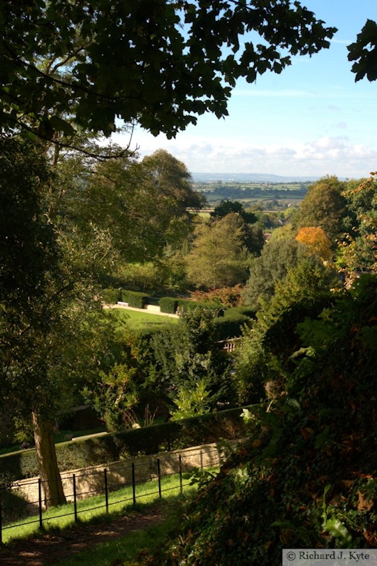 Looking towards the gardens from The Lost Terraces, Dyrham Park, Gloucestershire