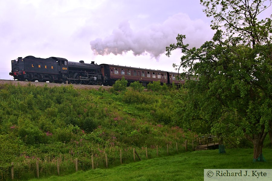 LNER B1 Class no. 1264 heads south past Didbrook, Gloucestershire Warwickshire Railway