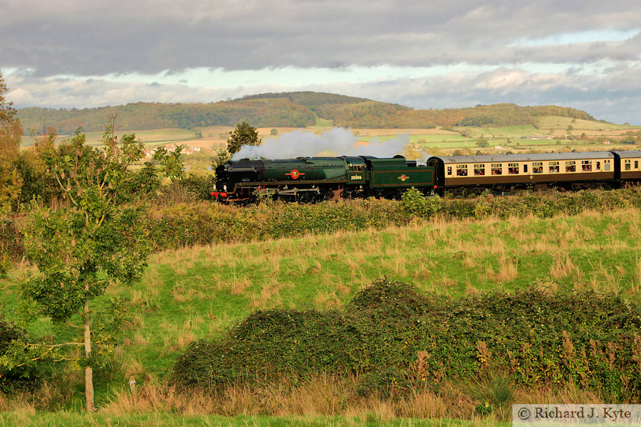 SR "Merchant Navy" Class no. 35006 "Peninsular & Oriental S. N. Co" heads west at Far Stanley