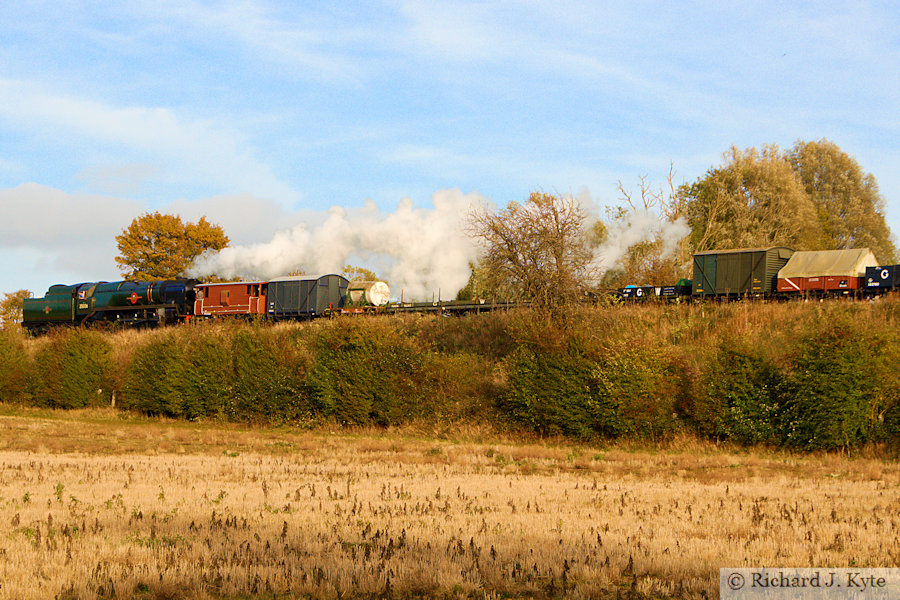 SR Merchant Navy Class no 35006 Peninsular & Oriental S. N. Co approaches Gotherington, Gloucestershire Warwickshire Railway 40th Anniversary Gala