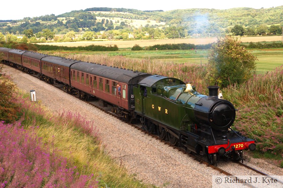 Class 42XX no. 4270 passes the site of Hayles Abbey Halt, Gloucestershire Warwickshire, Railway 