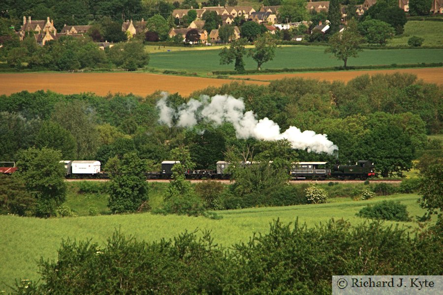 GWR 14XX no. 1450 on Chicken Curve, Winchcombe, Gloucestershire Warwickshire Railway 
