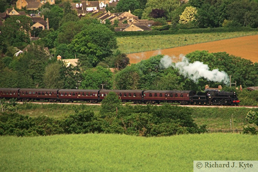 BR Standard 4MT no. 76017 on Chicken Curve, Winchcombe, Gloucestershire Warwickshire Railway 