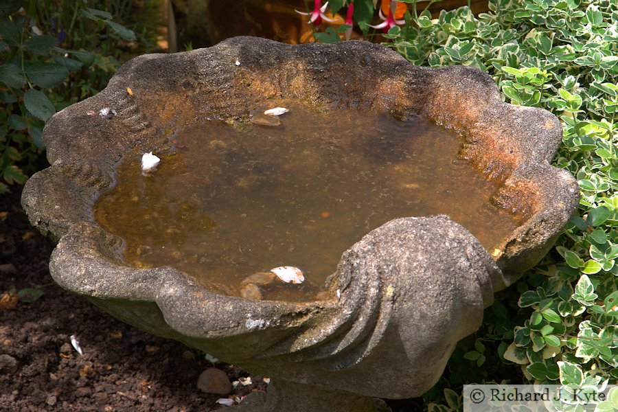 Bird Bath, Garden 17 : Valentine Cottage, Fladbury Walkabout 2017