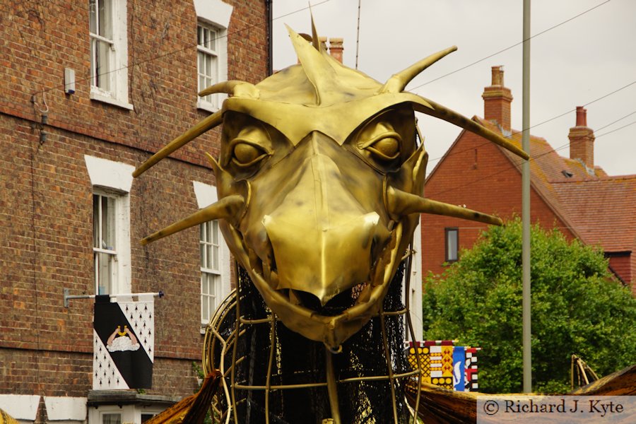 Dragon Sculpture, Medieval Parade, Tewkesbury Medieval Festival 2019
