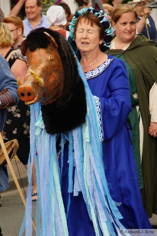 Medieval Lady, Carnival Parade, Tewkesbury Medieval Festival 2019