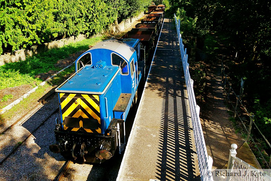 Class 14 Diesel-hydraulic no. D9521 passes through St Mary's Halt with a freight working, Dean Forest Railway Diesel Gala, Gloucestershire