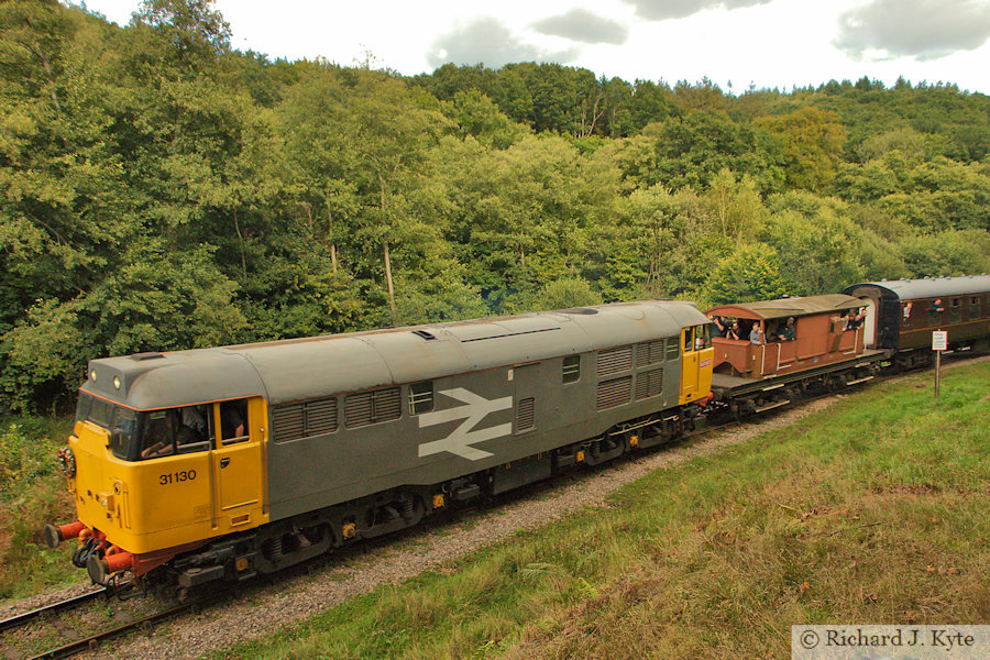 Class 31 diesel no. 31130 passes Upper Forge, Dean Forest Railway Diesel Gala, Gloucestershire