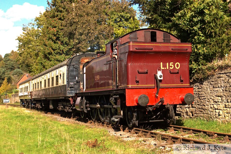 GWR 4575 class no. 5521 approaching Whitecroft crossing, Dean Forest Railway, Gloucestershire