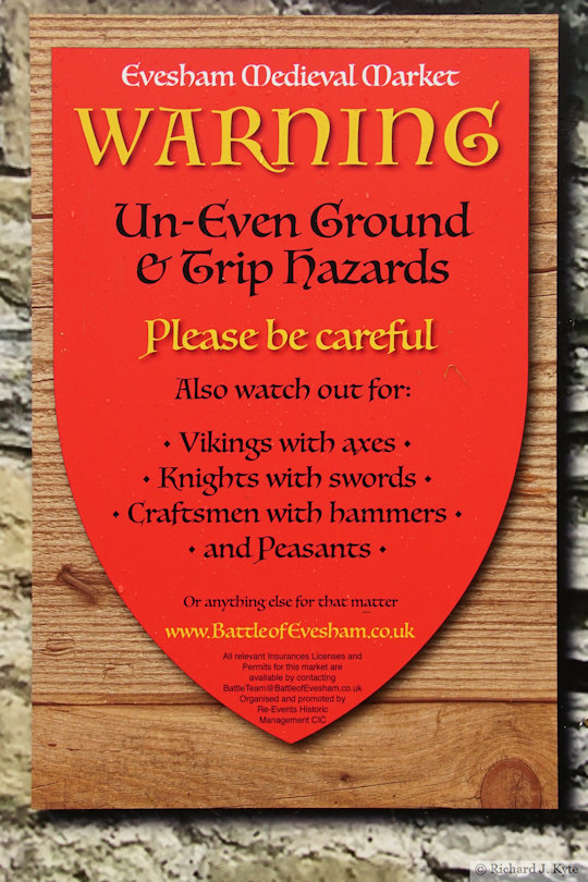 Warning Notice, Evesham, Medieval Market 2021