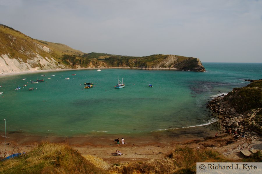 Lulworth Cove, looking east from the cliffs, Dorset Lulworth Cove, looking east from the cliffs, Dorset