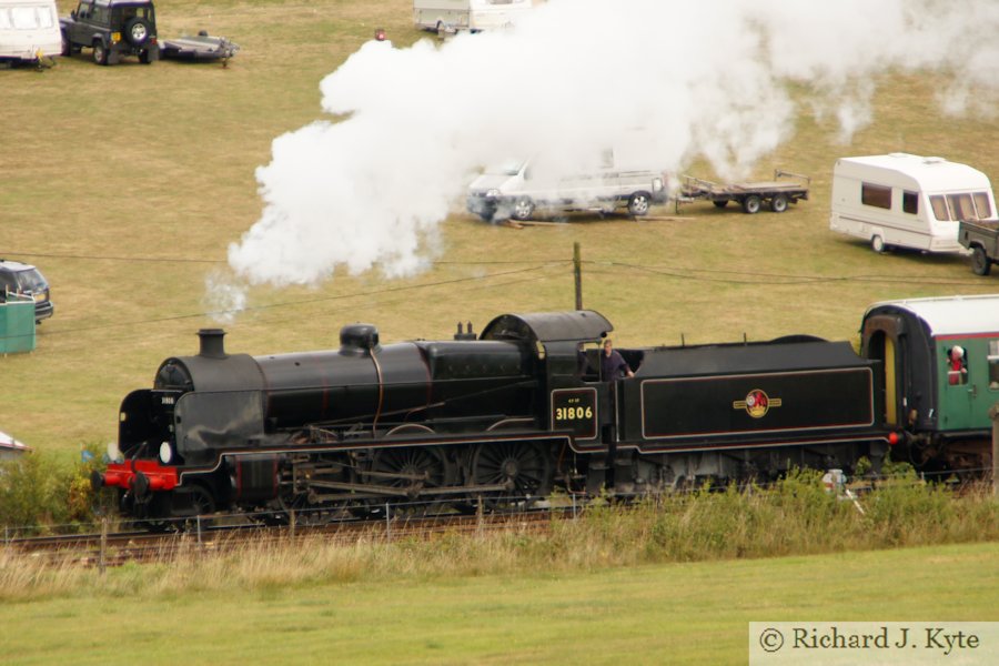 SR U Class 2-6-0 no. 31806 departs Harmans Cross, Swanage Railway