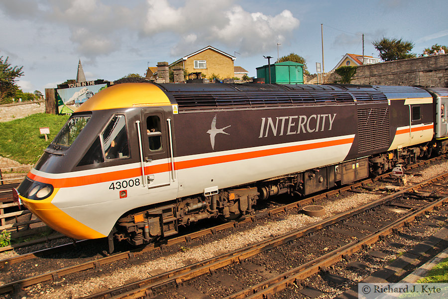 Class 43 Diesel no 43007 arrives at Swanage, Dorset