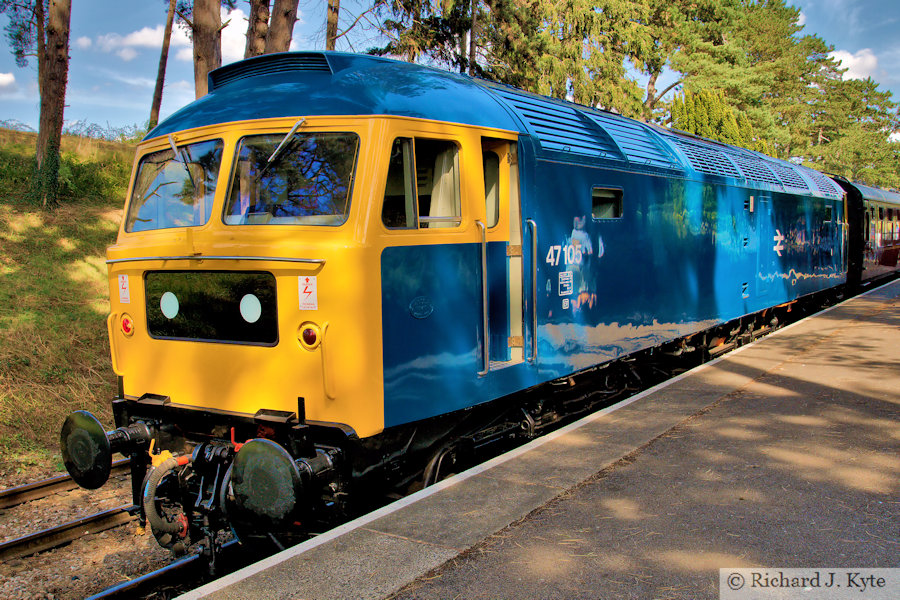 Class 47 Diesel no. 47105 at Cheltenham Racecourse, Gloucestershire Warwickshire Railway