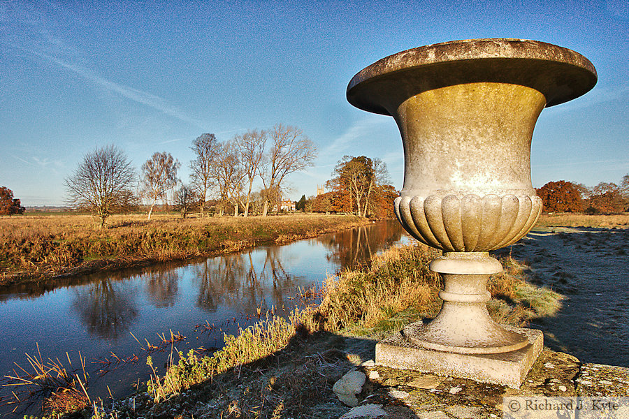 Looking North along the River Avon from the Parterre, Charlecote Park, Warwickshire