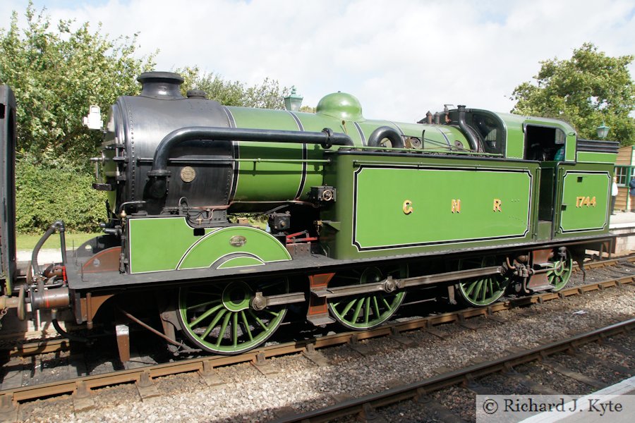 LNER/GNR Class N2 no. 1744 departs Harmans Cross, Swanage Railway