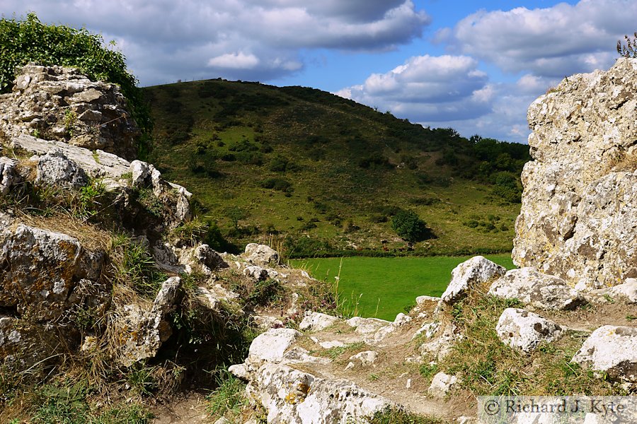 Looking northwest from Corfe Castle, Isle of Purbeck, Dorset
