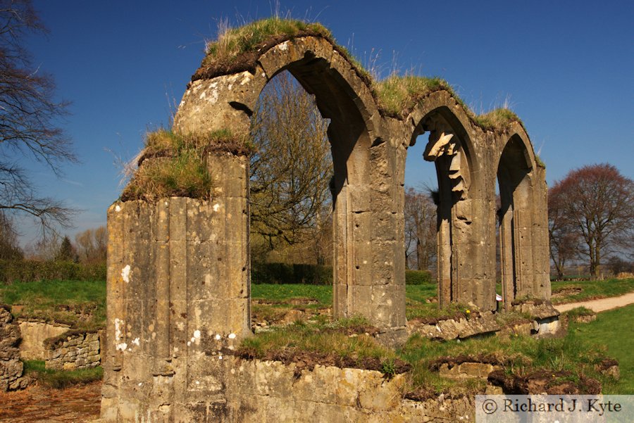 The southwest corner of the cloister, Hailes Abbey, Gloucestershire