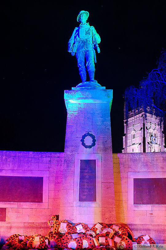 Evesham War Memorial at Night, Worcestershire