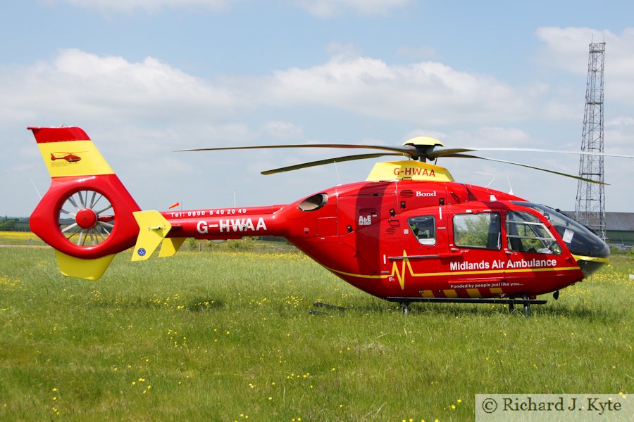 Eurocopter EC-135T-2 (G-HWAA) - Midlands Air Ambulance Helicopter, Throckmorton Airshow 2013