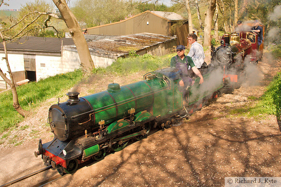 "Count Louis" pilots "Siân" towards Oakiron, Perrygrove Railway Spring Gala 2023