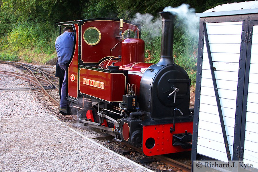 "Spirit of Adventure" prepares to depart Rookwood with a log train, Perrygrove Railway Gala 2017