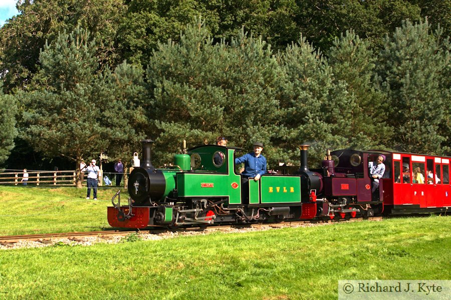 "St Egwin" pilots "Anne" towards Rookwood, Perrygrove Railway Gala 2016