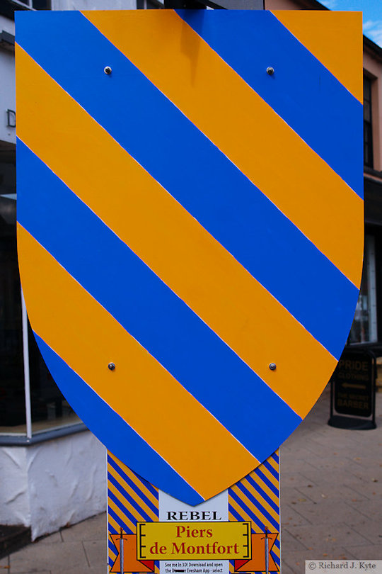 Piers de Montfort (Rebel), Battle of Evesham Heraldry