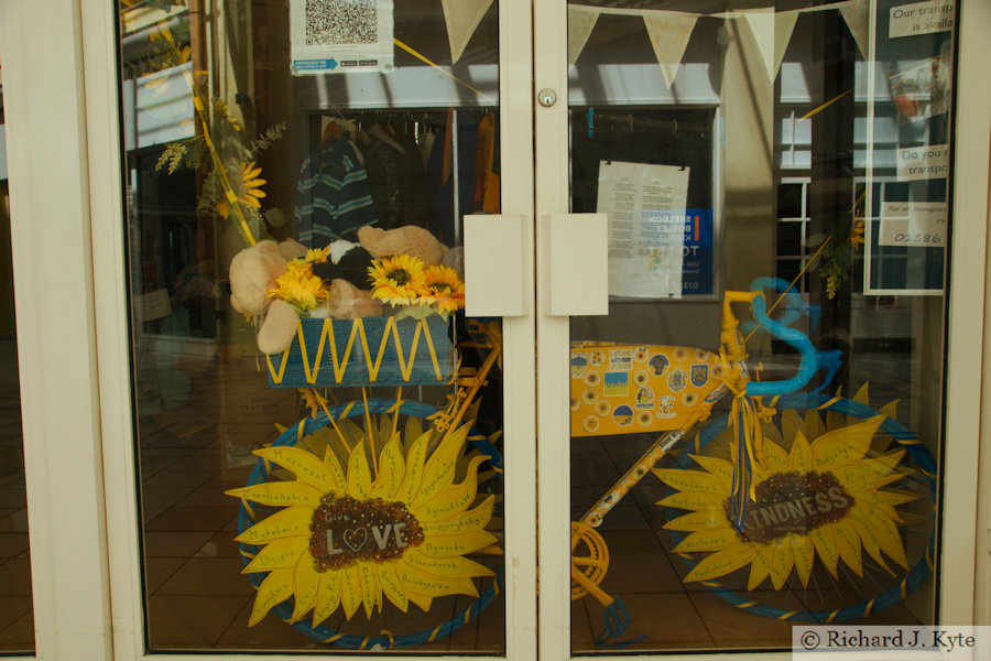 Bike 9:  "HOPE PEACE KINDNESS LOVE" by Mandy Nicklin, Vale Active Art 2022