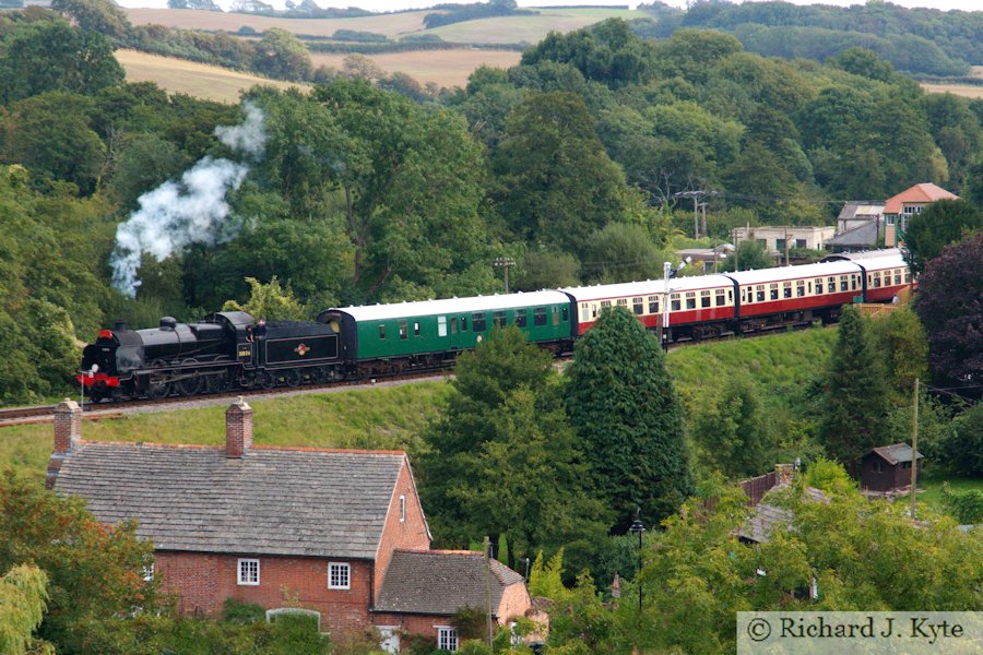 SR U Class no. 31806 departs Corfe Castle Station, Swanage Railway