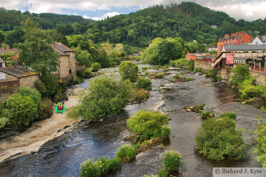 River Dee, looking west from Bishop Trevor's Bridge, Llangollen, Denbighshire, North Wales River Dee, looking west from Bishop Trevor's Bridge, Llangollen, Denbighshire, North Wales